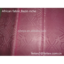 Cor-de-rosa guiné brocado oeste africano vestuário tecido shadda damasco bazin riche polyster têxteis estoque venda de moda nova
